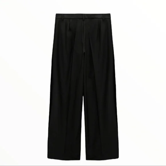 Zara Black Full Length Flap  Pants - Picture 3 of 4